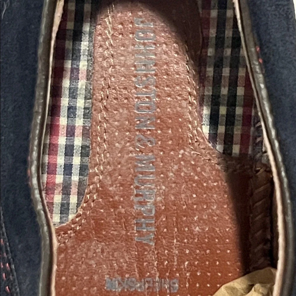 Johnston & Murphy Ellington Wingtip Oxfords Men's‎ Size 12M Navy Blue Suede